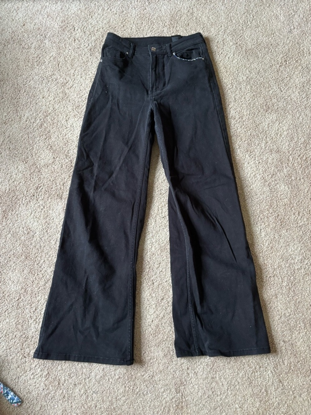 H&M Black Wide-Leg High-Rise Jeans